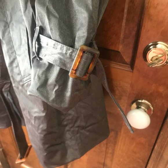 Joan Rivers Olive w/Shimmer Trench Coat w/Epaulettes Size 2X - Picture 8 of 16